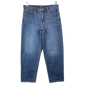 Banana Republic Women 32 Curvy Barrel Jean High Rise Dark Wash Tapered Wide Leg